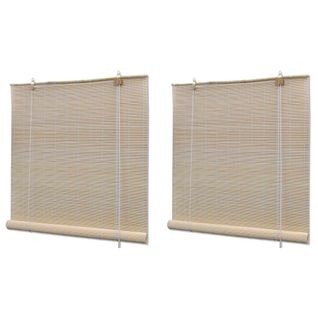 Stores à Rouleau Bambou Naturel 2 Pièces 120x160 Cm