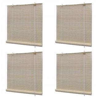 Stores à Rouleau Bambou Naturel 4 Pièces 120x160 Cm