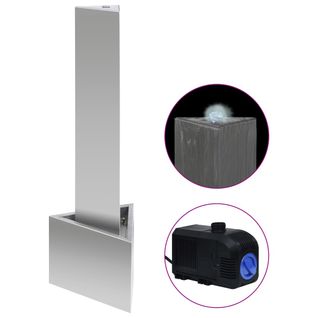 Fontaine De Jardin Argenté 37,7x32,6x110 Cm Acier Inoxydable