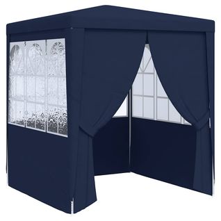 Tente De Réception Avec Parois Latérales 2,5x2,5 M Bleu 90 G/m²