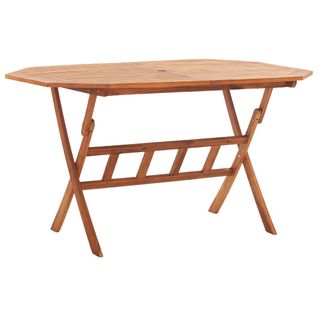 Table De Jardin Pliante En Bois D'acacia Massif 135x85x75 Cm Table à Manger Rustique