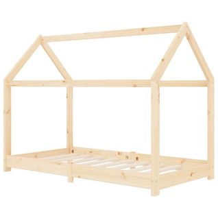Cadre De Lit D'enfant Bois De Pin Massif 70x140 Cm
