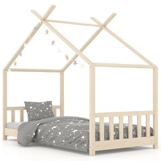 Lit cabane enfant Bois De Pin Massif 70x140 Cm