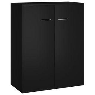 Buffet Noir 60x30x75 Cm Bois Contreplaqué