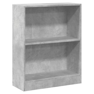 Bibliothèque Gris Béton 60x24x76 Cm Bois Contreplaqué