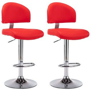 Tabourets De Bar Lot De 2 Rouge Simili