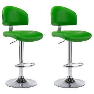 Tabourets De Bar Lot De 2 Vert Simili
