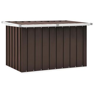 Boîte De Rangement De Jardin Marron 109x67x65 Cm Coffre Organisateur Terrasse Patio