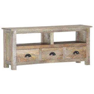Meuble TV 110x30x50 Cm Bois Massif De Manguier