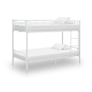 Lit Superposé Sans Matelas Blanc Métal 90x200 Cm