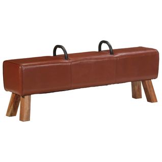Banc Cheval D'arçon Vintage Cuir Véritable De Chèvre
