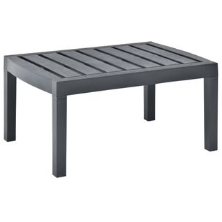 Table De Jardin Anthracite 78x55x38 Cm Plastique Rectangulaire Meuble Terrasse Extérieur