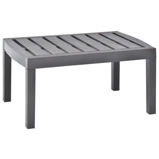 Table De Jardin Moka 78x55x38 Cm Plastique Rectangulaire Meuble Terrasse Patio Extérieur