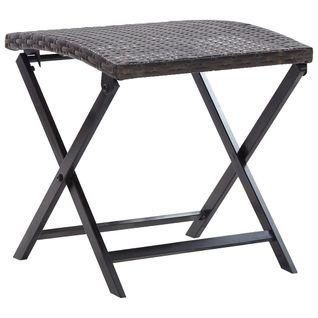 Tabouret Pliable Résine Tressée Marron