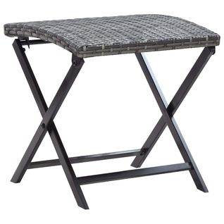 Tabouret Pliable Résine Tressée Gris