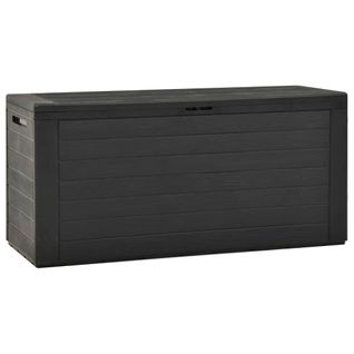 Boîte De Rangement De Jardin Verrouillable Anthracite 116x44x55 Cm Coffre Terrasse Extérieur