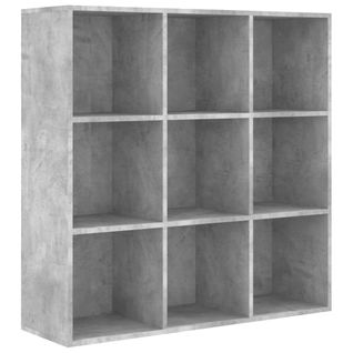 Bibliothèque Gris Béton 98x29x97,5 Cm Bois Contreplaqué