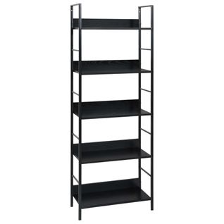 Bibliothèque à 5 Niveaux Noir 60x27,6x158,5cm Bois Contreplaqué