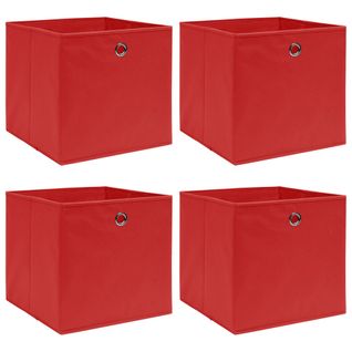 Boîtes De Rangement 4 Pièces Rouge 32x32x32 Cm Tissu