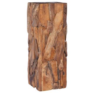 Table D'appoint 30x30x80 Cm Bois De Teck Solide