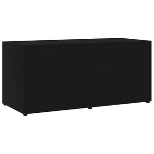 Meuble TV Noir 80x34x36 Cm Bois Contreplaqué