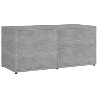 Meuble TV Gris Béton 80x34x36 Cm Bois Contreplaqué
