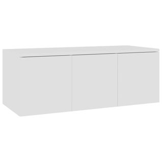 Meuble TV Classique 3 Tiroirs Blanc 80 X 34 X 30 Cm Bois Contreplaqué