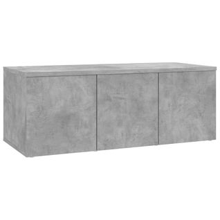 Meuble TV Gris Béton 80x34x30 Cm Bois Contreplaqué
