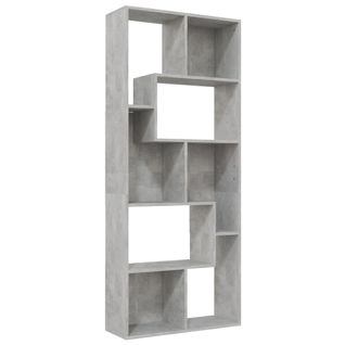 Bibliothèque Gris Béton 67x24x161 Cm Bois Contreplaqué