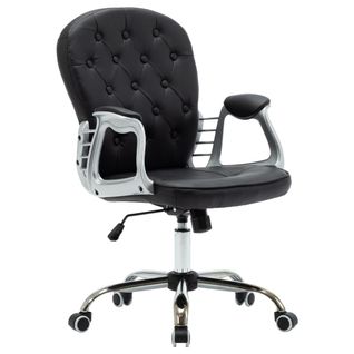 Chaise De Bureau Pivotante Noir Simili