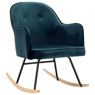 Chaise À Bascule Bleu Velours