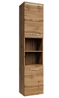 Armoire De Rangement Paso Hauteur 160 Cm Chene   Meuble De Rangement Haut Placard Armoire Colonne