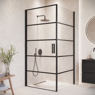 Cabine De Douche Alava   90x90cm   Badplaats   Noir   Verre De Sécurité
