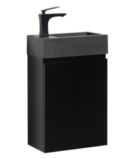 Meuble Lave-Mains Angela 40 X 22 Cm - Noir Mat