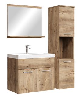 Meuble De Salle De Bain Montreal 60 Cm Lavabo Chêne Châtaignier   Armoire De Rangement Meuble
