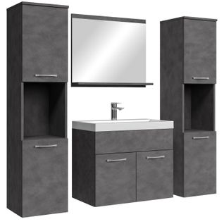 Meuble De Salle De Bain Montreal XL 60 Cm Lavabo Matera   Armoire De Rangement Meuble Lavabo Evier