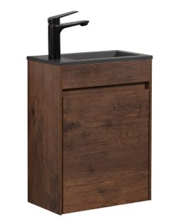 Meuble Lave-Mains Sinta 40 X 22 Cm - Marron Noyer Lavabo Noir