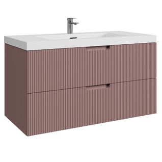 Meuble De Salle De Bain Thermis 100 Cm Lavabo  Rose – Meuble Lavabo