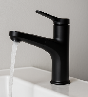 Robinet De Lavabo Parma   Noir   Mitigeur Avec Kit De Montage Et Tuyaux