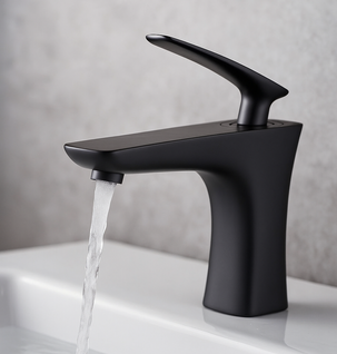 Robinet De Lavabo Pentos   Noir   Mitigeur Avec Kit De Montage Et Tuyaux