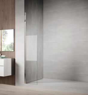 Douche à L’italienne Florida   30 X 200 Cm   Badplaats   Chrome   Verre Semi Mat