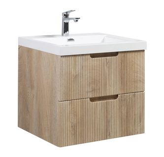 Meuble De Salle De Bain Thermis 60 Cm Lavabo Chene Clair