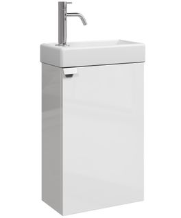 Meuble Lave Mains Apollo Blanc Brillant 40x22 Cm Meuble De Rangement Meuble D'évier