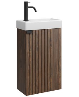 Meuble Lave Mains Bosco Noyer 40x22 Cm Meuble De Rangement Meuble D'évier