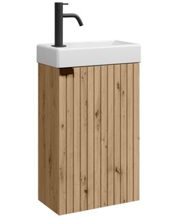 Meuble Lave Mains Bosco Chêne 40x22 Cm Meuble De Rangement Meuble D'évier