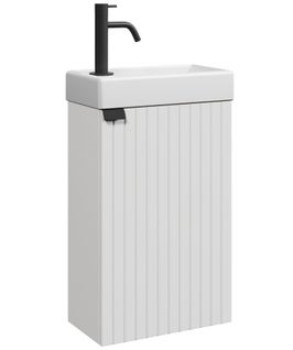 Meuble Lave Mains Bosco Blanc Matt 40x22 Cm Meuble De Rangement Meuble D'évier