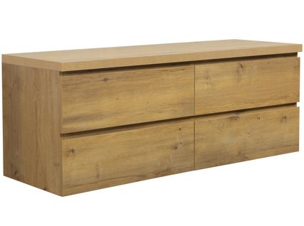 Meuble De Salle De Bain Angela 140cm   Chene – Armoire De Rangement