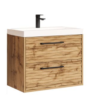 Meuble De Salle De Bain Etna 60 Cm 01 Lavabo Chêne   Armoire De Rangement