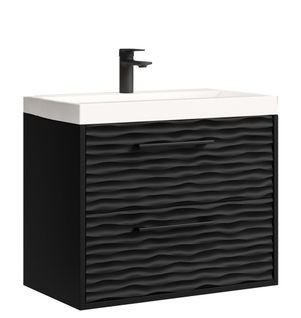 Meuble De Salle De Bain Etna 60 Cm 01 Lavabo Noir   Armoire De Rangement