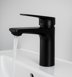 Robinet De Lavabo Cody   Noir   Mitigeur Avec Kit De Montage Et Tuyaux